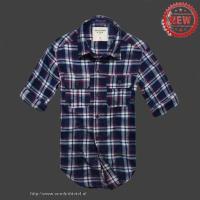 heren abercrombie fitch plaid lang overhemd koningsblauw wit rood Roze Original 3j6gz463